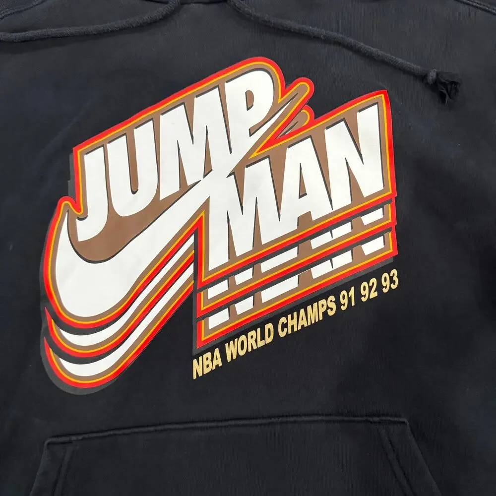 Jordan Jumpman Fleece Hoodie NBA World Champs 91 92 93 Black XL DC9604-010